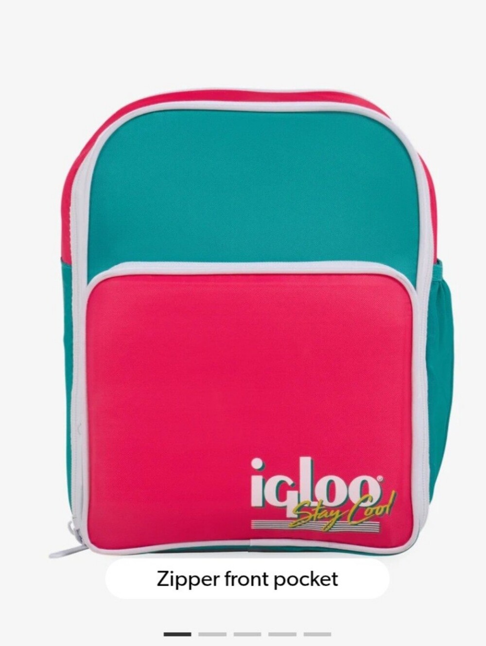 Igloo Two-Tone Backpack Cooler — Teal & Hot Pink Vintage Look